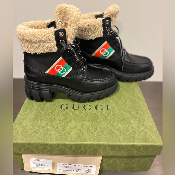 Gucci x North Face Ankle-High Leather Lace-Up Boots for Women - Picture 3 of 3